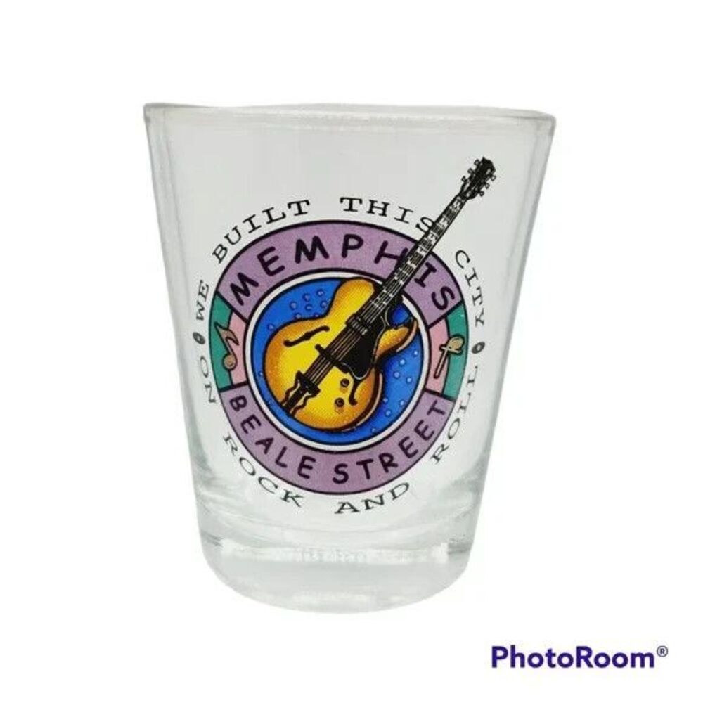 Memphis Beale Street Guitar Shot Glass Collectible Souvenir Jazz Blues